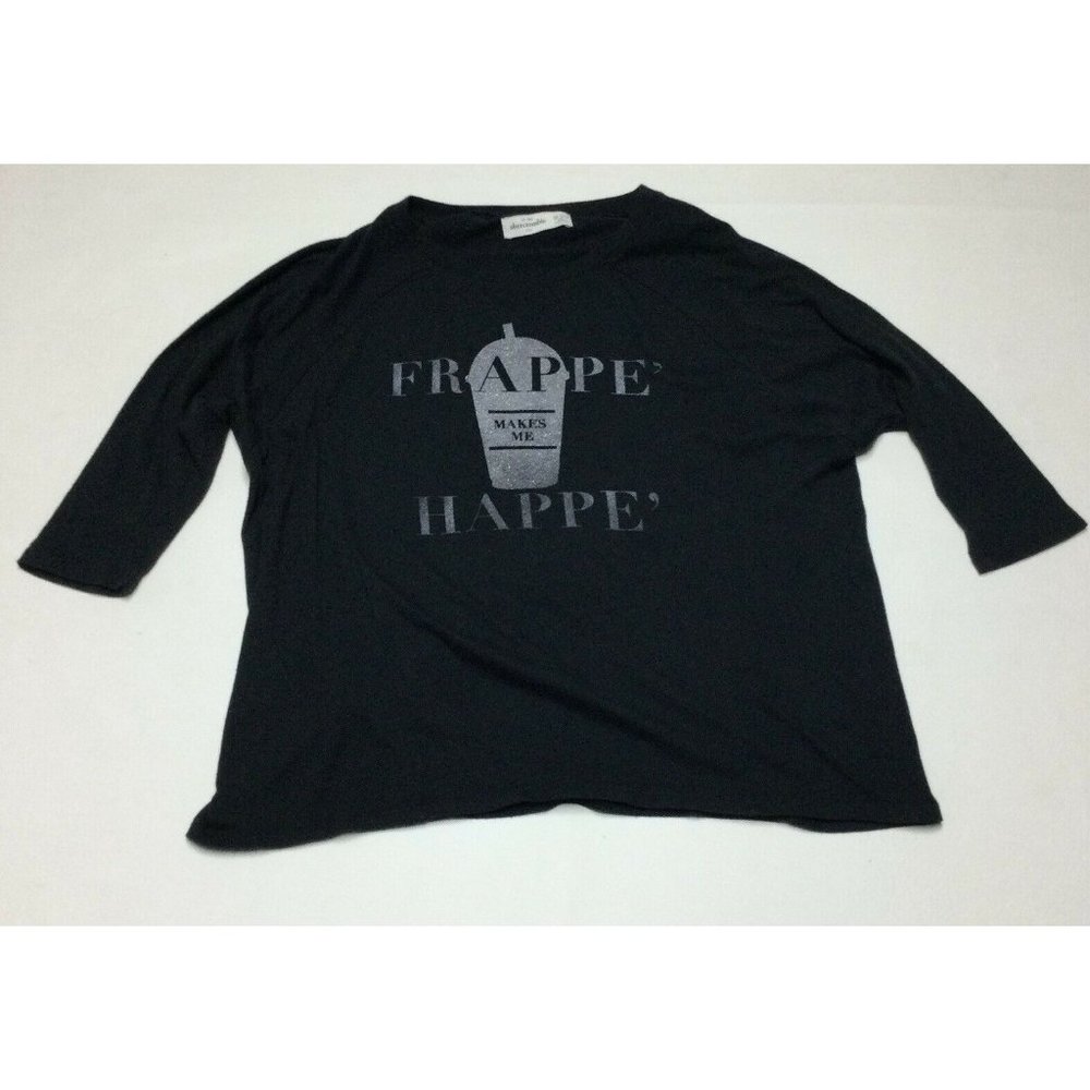 Abercrombie Girls Frappe Makes Me Happe T-shirt S 10 Dolman Sleeve Graphic Tee